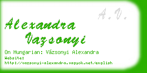 alexandra vazsonyi business card